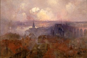 ニューカッスル・アポン・タイン、東から、1898 作： Niels Moller Lund